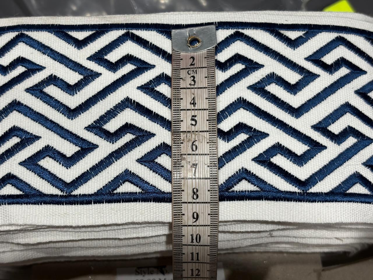 LACE /BORDER used in garments and furnishings available in fawn and navy