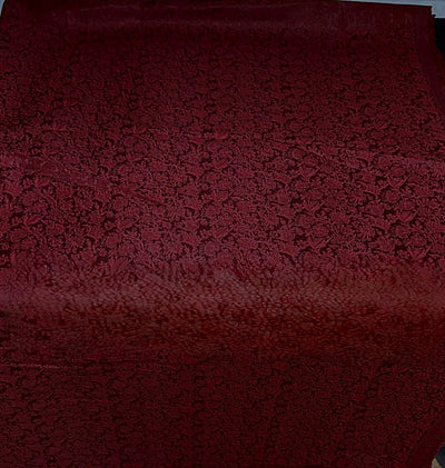Silk Brocade fabric 44"red wine  floral  jacquard  BRO1065[4]