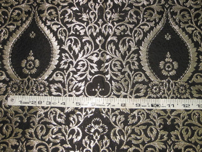 Heavy Pure Silk Brocade KING KHAB Fabric Metallic Gold &amp; Black*BRO139[1]