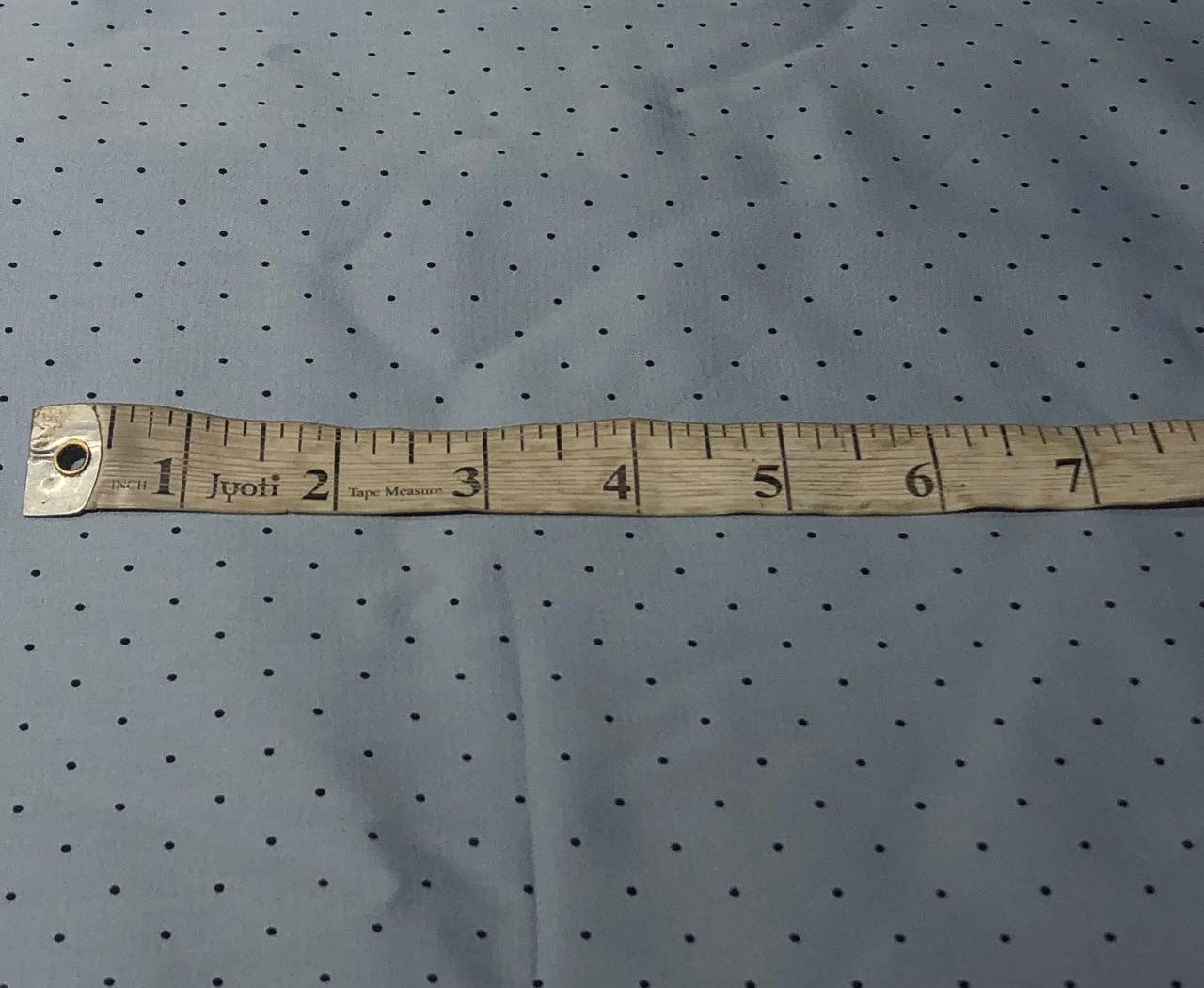 100% COTTON SATIN powder blue with black tiny dots  54" wide [17576]