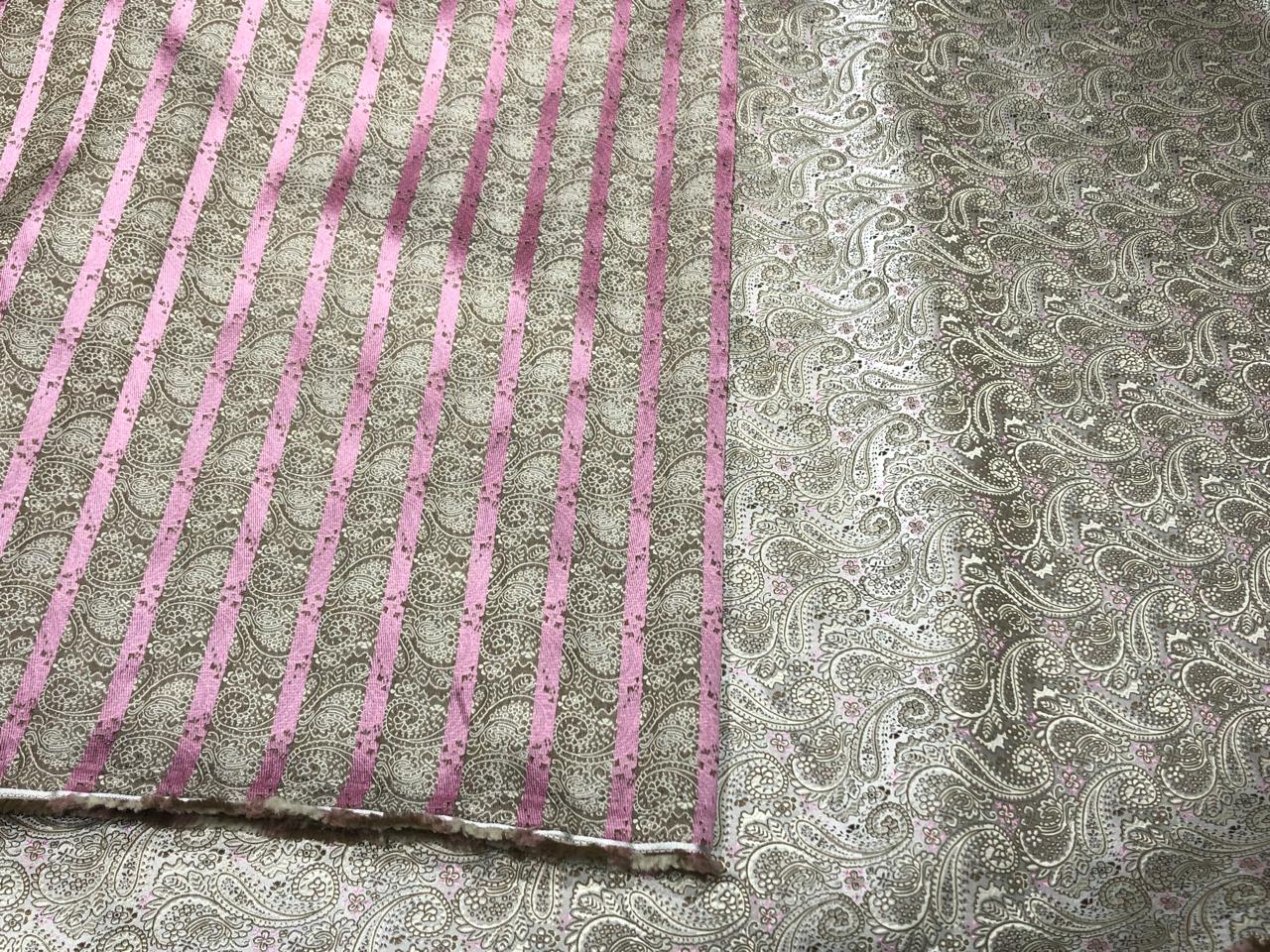 Brocade fabric subtle silver pink  color with paisley jacquard  44" wide reversable BRO1031[2]