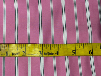 100% Cotton Poplin 58" wide stripes available in 2 colors pink and blue [17757/58]