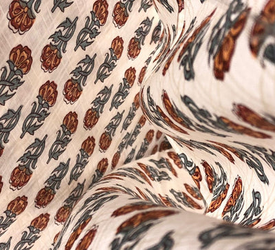 100% Cotton Satin dobby plaids block prints available in 4 different floral designs [17577/78/79/80]