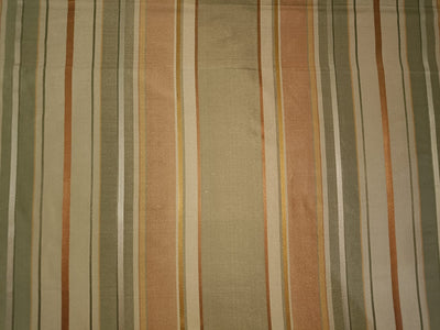 100% SILK TAFFETA FABRIC with Multi Colour Satin Stripes 54" wide Taf#S59[2]