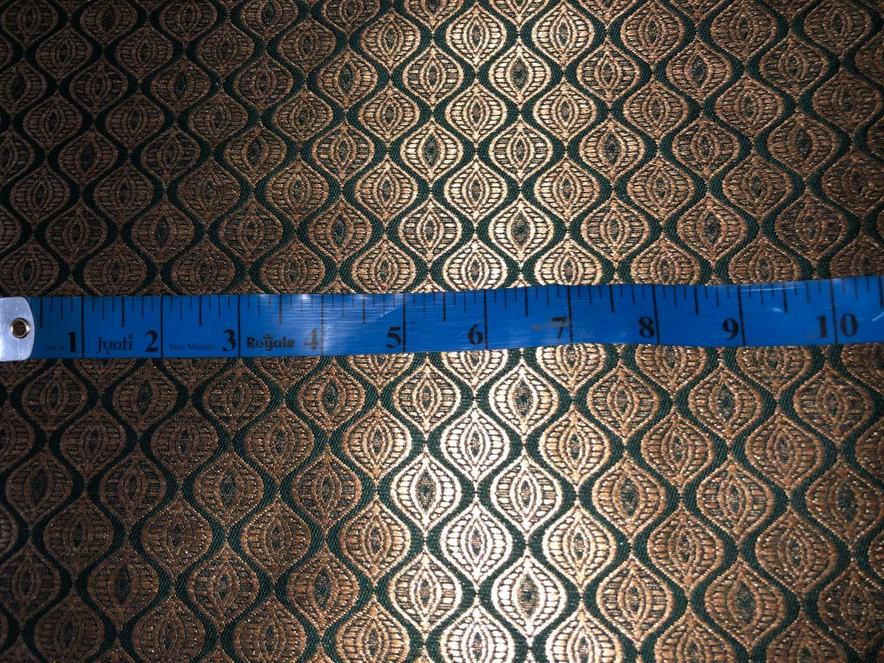 Silk Brocade fabric 56"green and subtle metallic gold  jacquard BRO1062[4]