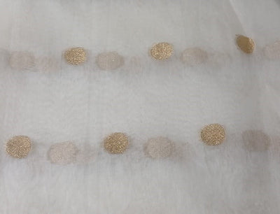 100% SILK ORGANZA FABRIC  WITH METALIC GOLD BUTTA  44" WIDE [16732]