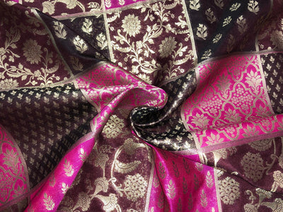 Silk Brocade fabric multi colour jacquard 44" wide BRO1071 available in 8 different color combinations[BRO1071[1-8]]