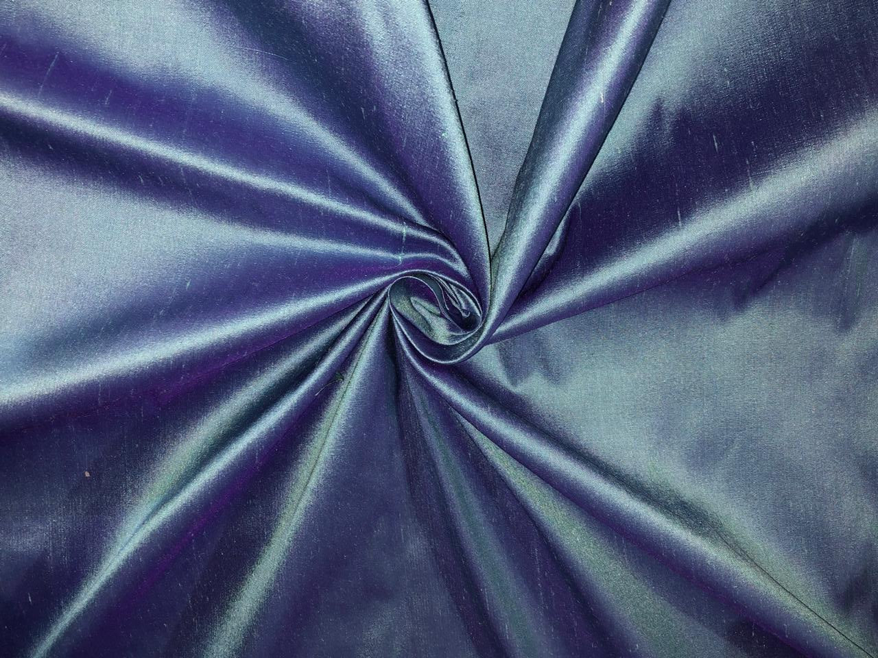 100% Pure silk dupion fabric two tone blue  and purple color 54" wide DUP337[1]