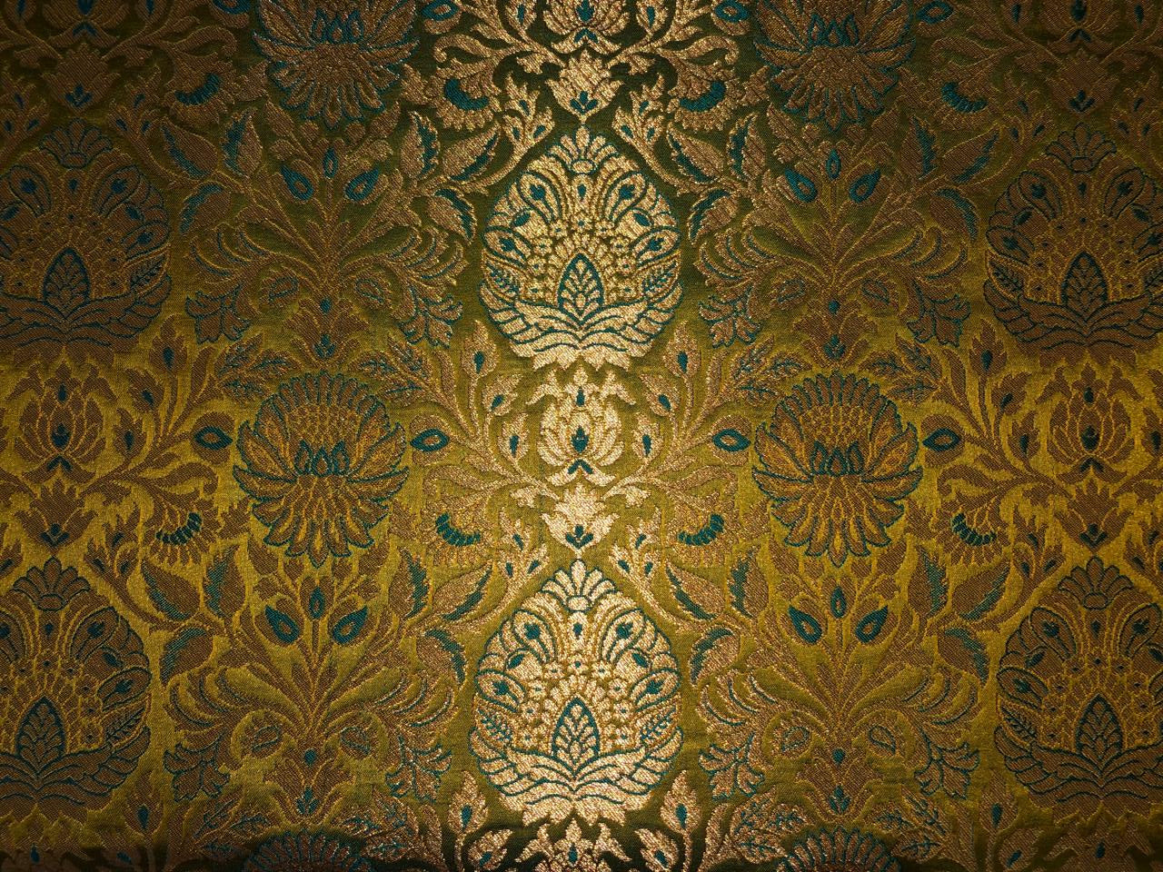 Silk Brocade fabric  jacquard available in 7 colors mulberry, burgundy, candy pink, teal, mustard, green x red  and turquoise BRO1026