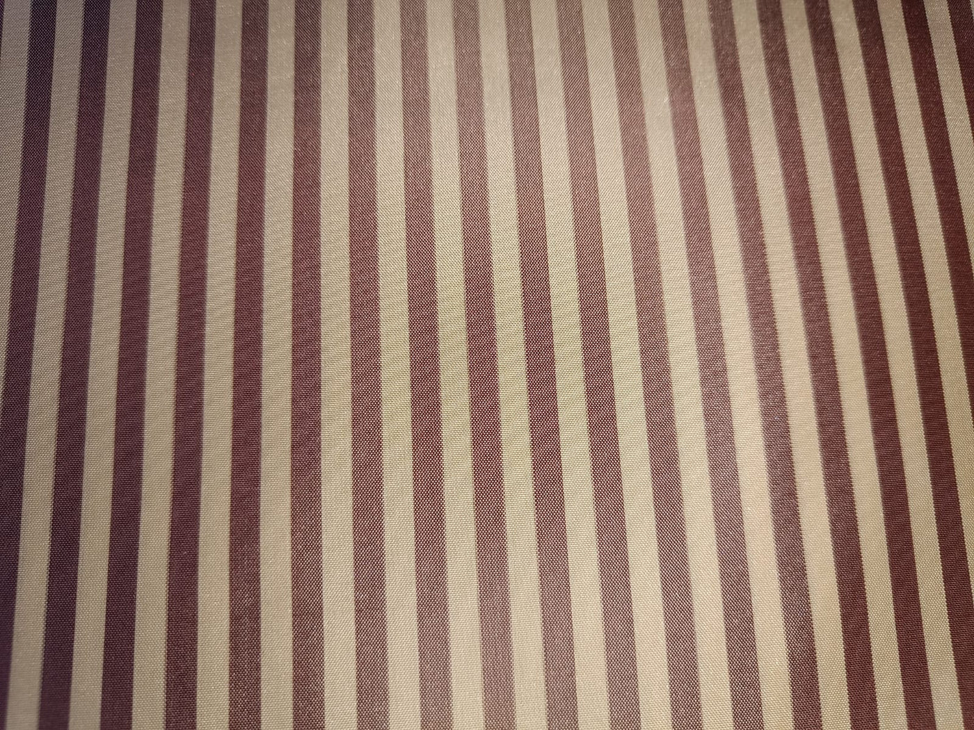 100% SILK TAFFETA Fabric Wine x Brown &amp; Cream color STRIPES 54" wide Taf#S121