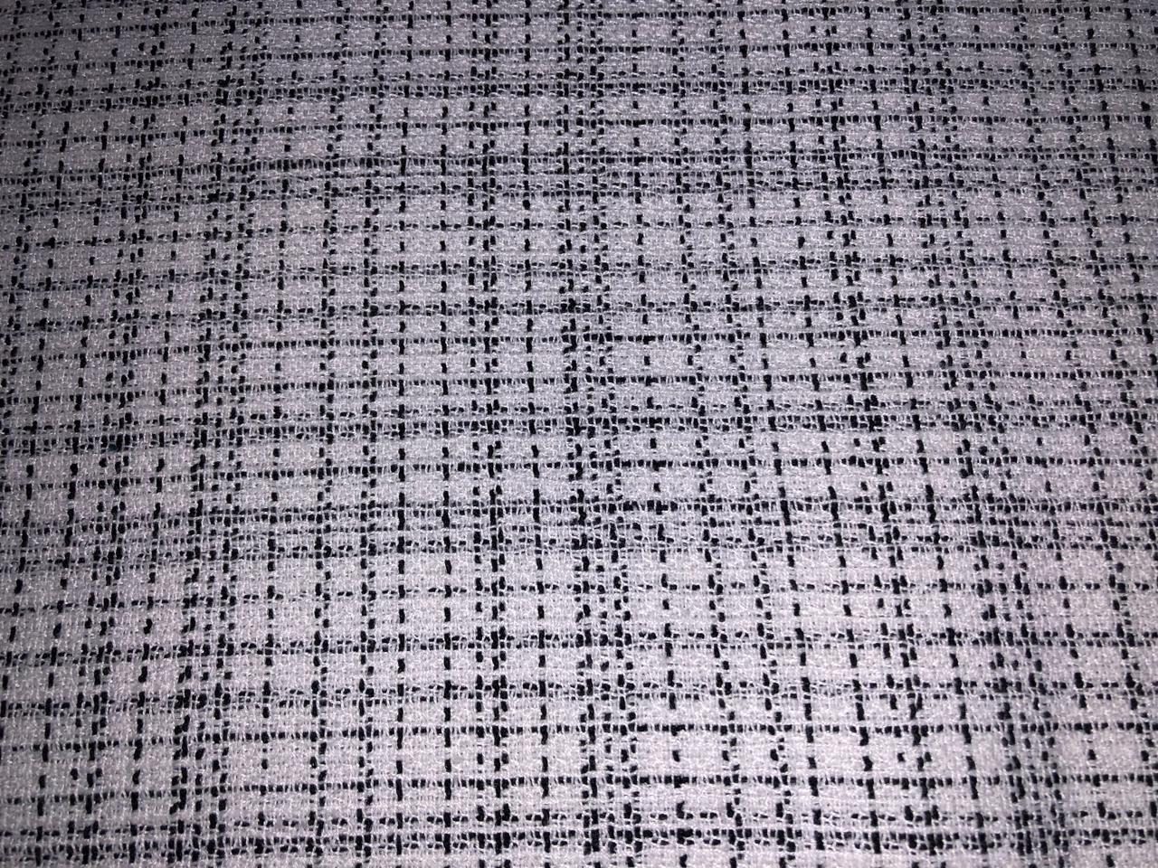 SUITING PLAIDS POLYESTER CREPE 58" BLACK AND WHITE [16892]