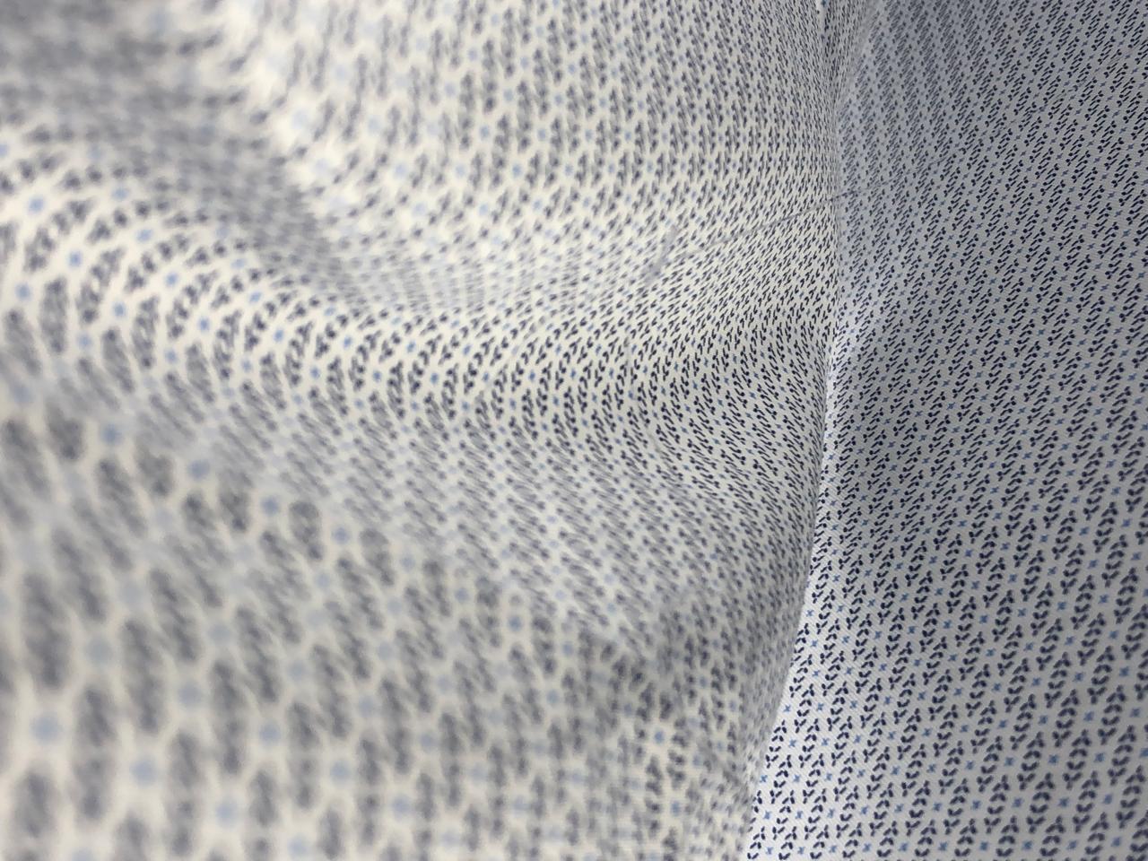 100% Cotton Poplin Soft feel 58" tiny blue abstract motifs all over  [17583]