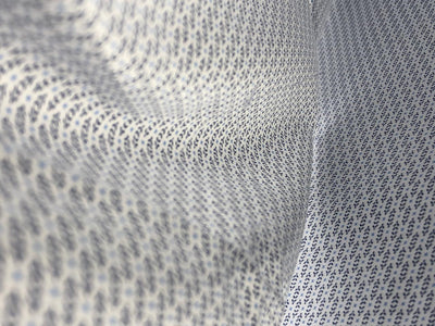 100% Cotton Poplin Soft feel 58" tiny blue abstract motifs all over  [17583]