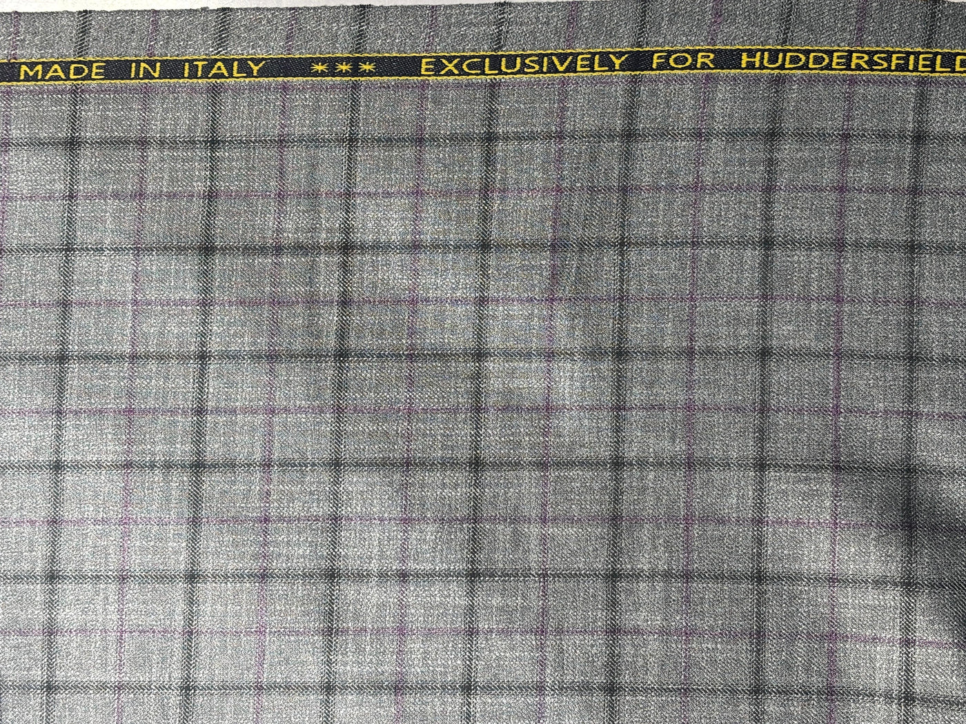 Suiting Huddersfield blend — 100% bamboo available in 2 colors Grey with a dash of purple and blue with mustard[17755/56]