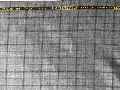 Suiting Huddersfield blend — 100% bamboo available in 2 colors Grey with a dash of purple and blue with mustard[17755/56]