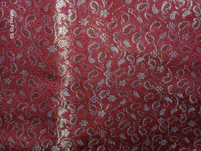 Silk Brocade fabric with subtle metallic gold jacquard available in 3 colors red , grey and burgandy  BRO989[4/5/6]