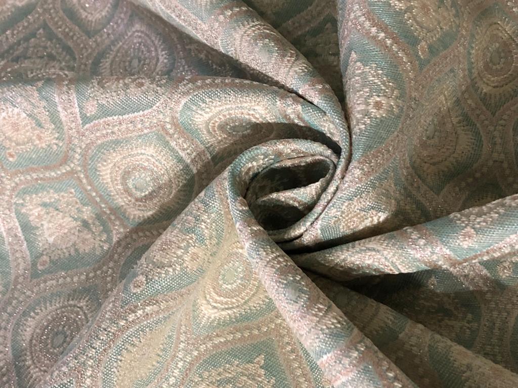 Brocade Fabric 44" wide BRO848/BRO907 available in two designs and color blueish grey and dusty rose red