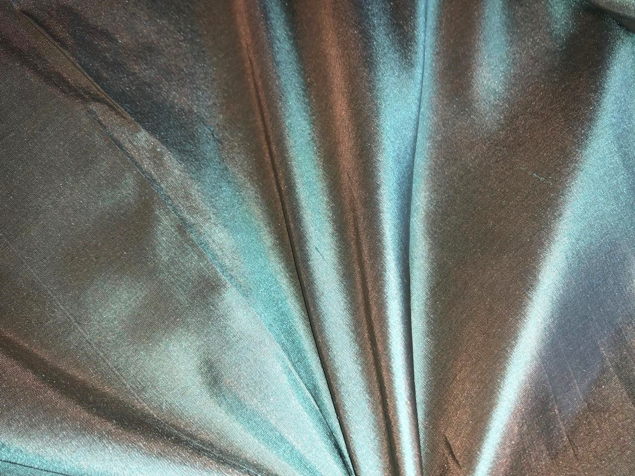 Silk Dupioni fabric sea green x blush pink  color 54" wide DUP262[1]