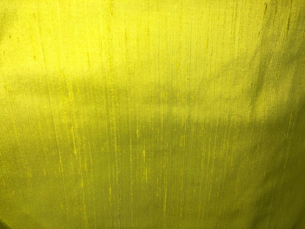 100% PURE SILK DUPIONI FABRIC LEMON YELLOW color 44" wide WITH SLUBS MM126[2]