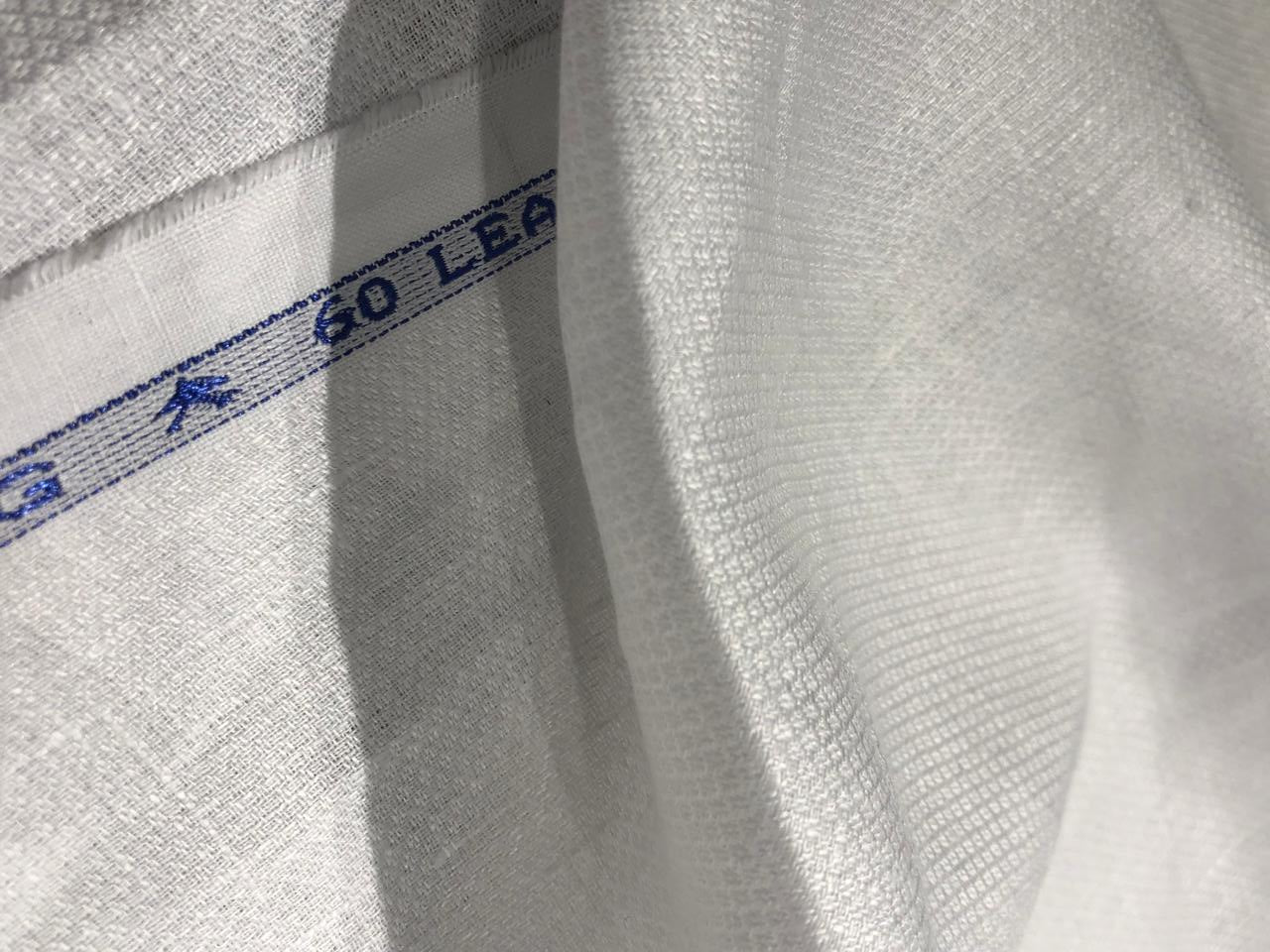 Linen dobby 58" wide available in 3 colors dark ivory/darker ivory and white sustainable and eco-friendly linen