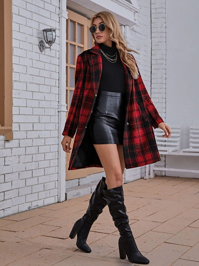 100% Wool  Fabric Red and Black plaids [17724]