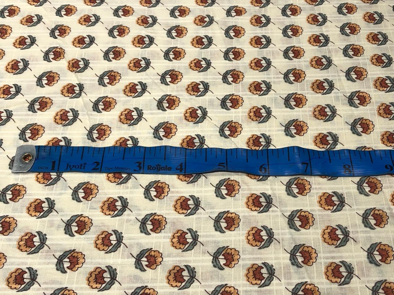 100% Cotton Satin dobby plaids block prints available in 4 different floral designs [17577/78/79/80]