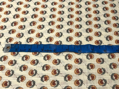 100% Cotton Satin dobby plaids block prints available in 4 different floral designs [17577/78/79/80]