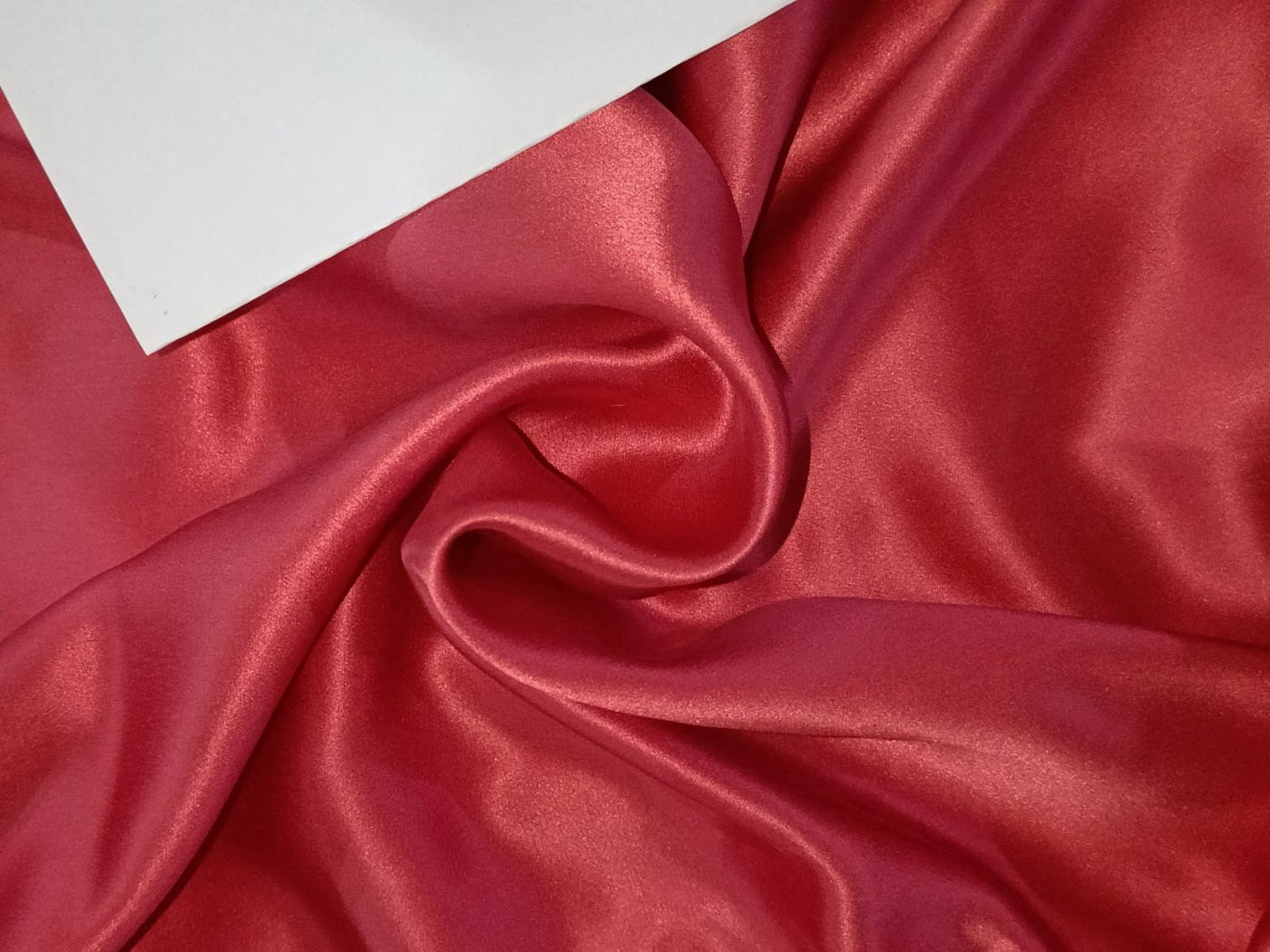 100% PURE SILK SATIN FABRIC 118 GRAMS CORAL COLOR 44" wide [31.46 MOMME]