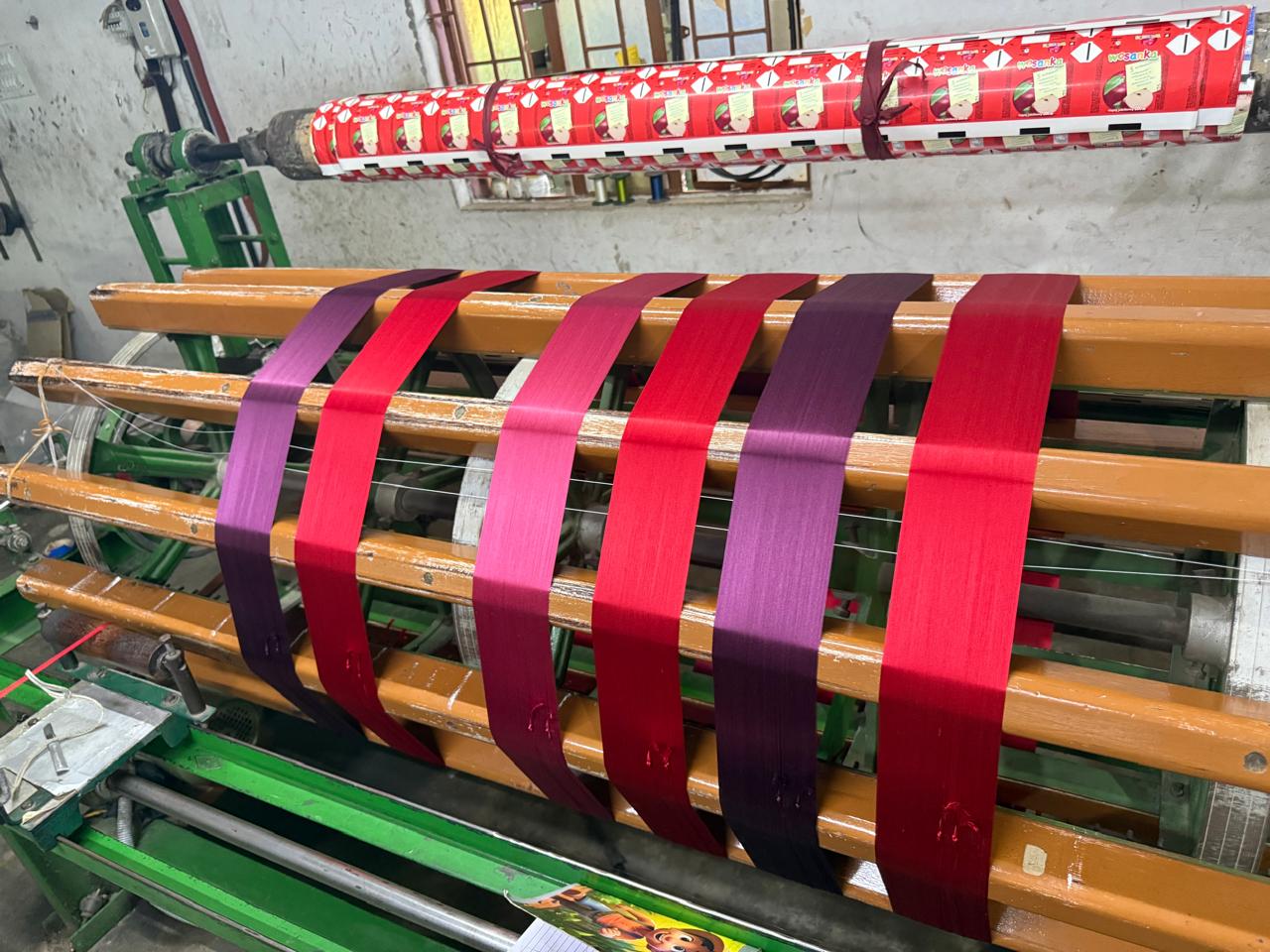 100% silk Taffeta  multi color satin Stripes TAFS169 54"wide