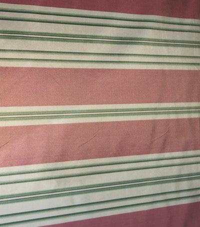 100% Silk tafetta stripe salmon,green and golden cream [tafnews28roll]
