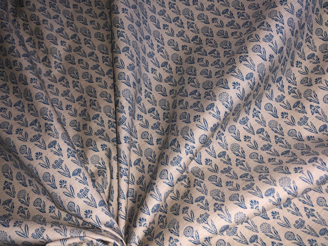 100% Cotton Linen  print 58" wide FLORAL PRINT motif's available in 2 colors red and cream ,blue and cream [17217/18]