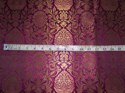 Silk Brocade fabric  jacquard available in 7 colors mulberry, burgundy, candy pink, teal, mustard, green x red  and turquoise BRO1026