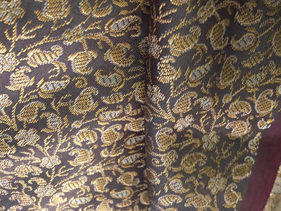 Silk Brocade fabric with subtle metallic gold jacquard available in 3 colors red , grey and burgandy  BRO989[4/5/6]