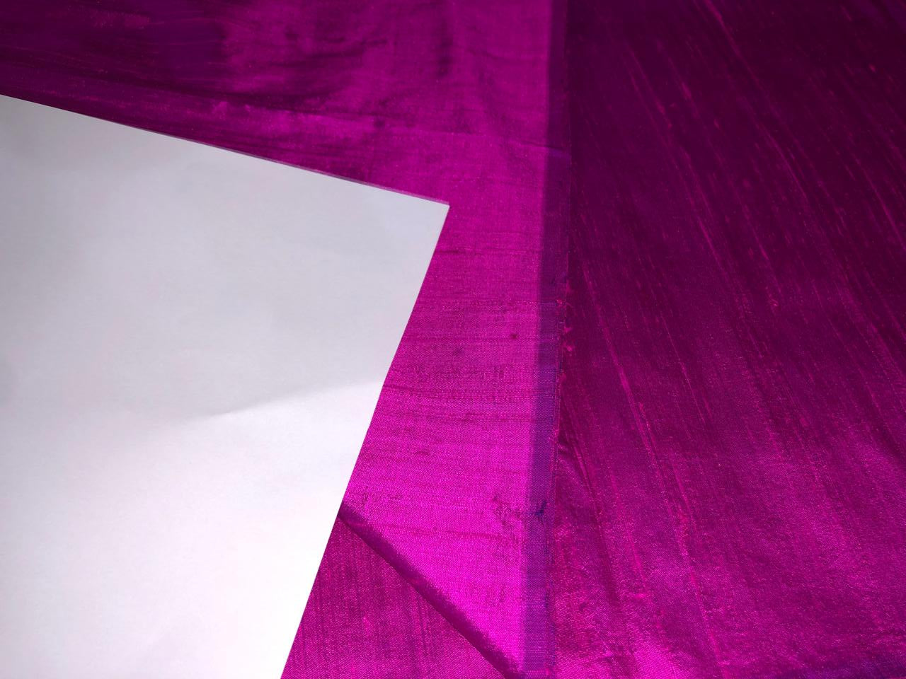 100% PURE SILK DUPIONI FABRIC MAGENTA color 44" wide WITH SLUBS MM125[3]