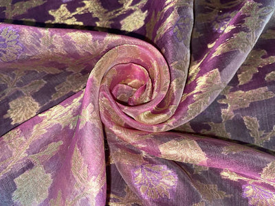 SILK ORGANZA JACQUARD available in 3 colors blue/pink/peach [1103/15356/15357]