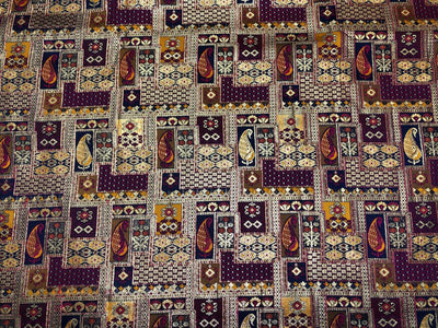 Silk Brocade fabric squares and rectangle motifs with intricate designs within available in pinks ,navy and deep bottle green  BRO1095