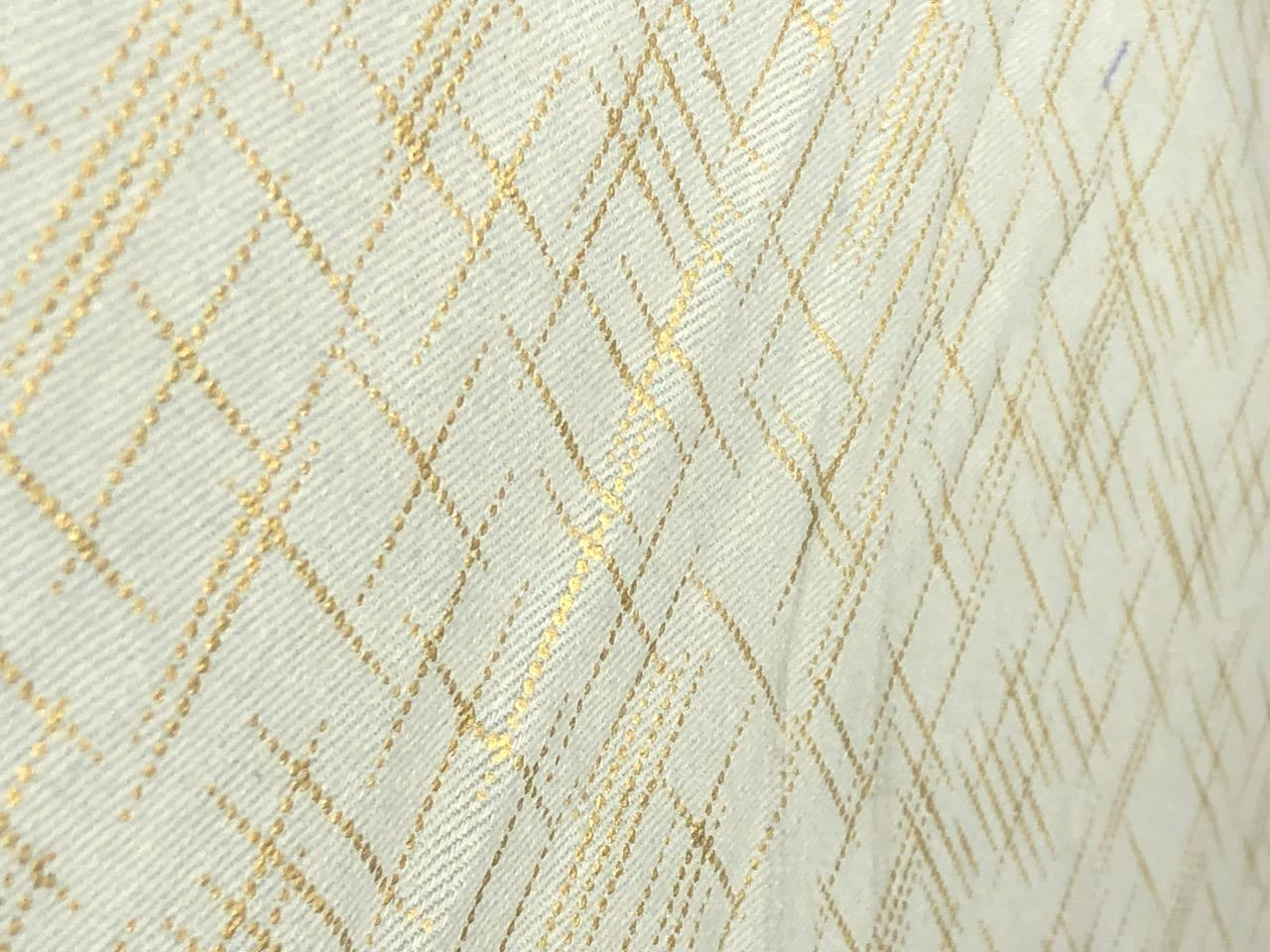 100% Cotton Denim Fabric with foil print 58" wide available in 3 colors light dusty greenm, light blue and darker blue[17720/21/22]