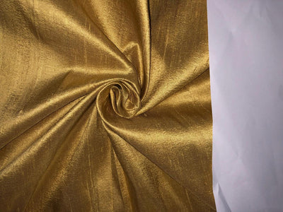 100% PURE SILK DUPIONI FABRIC GOLD [Metallic] color 54" wide WITH SLUBS MM127[2]