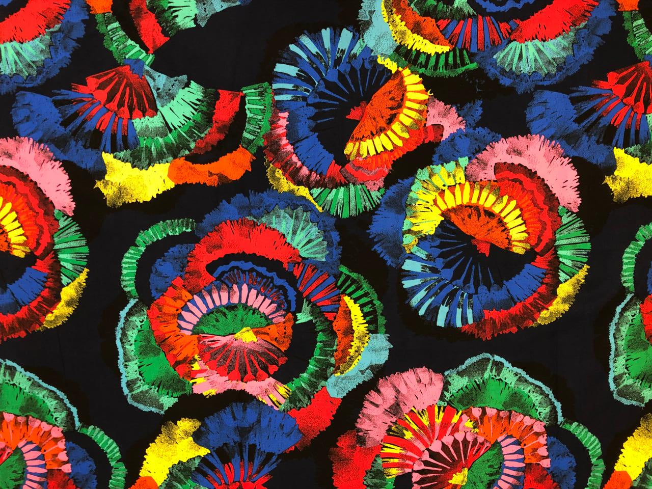 100% Cotton navy with bright colors abstract print 56" wide [18343]