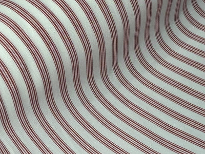 100% Cotton Poplin 58" wide mill made and yarn dyed red stripes [17768]