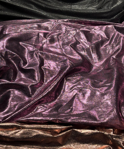 Metallic Lycra lurex fabric with subtle shimmer 58" Wide available in 7 colors black, bronze, magenta, mint ,candy pink, lilac and silver [17635/36/37/38/39/40/41]