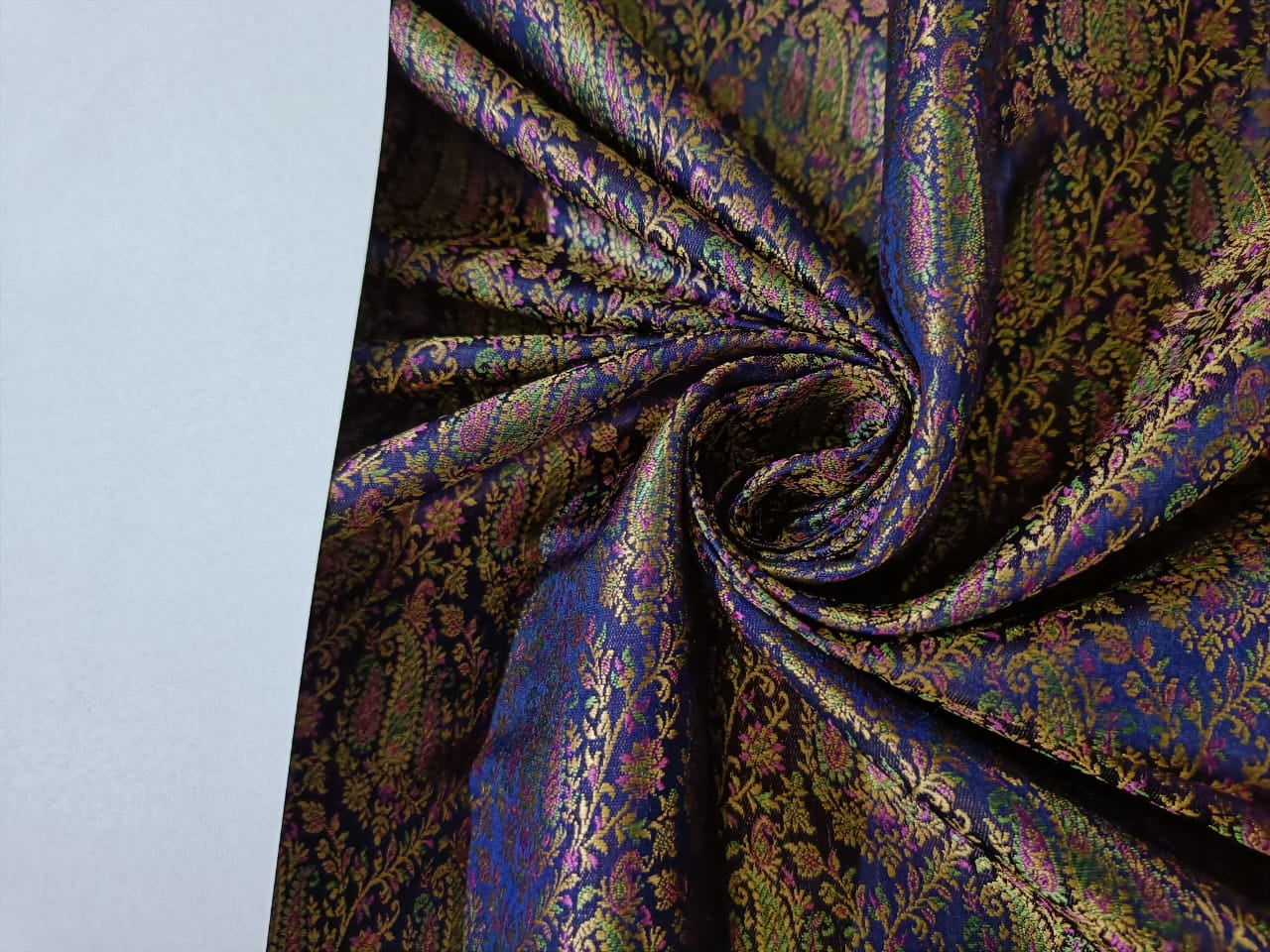 Brocade paisley jacquard fabric 44" wide BRO894 available in Three colors purple/red/sea green and pink x red