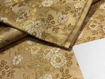 Silk Brocade fabric 44" wide floral Jacquard with metallic gold available in 2 colors BRO937[1/2]