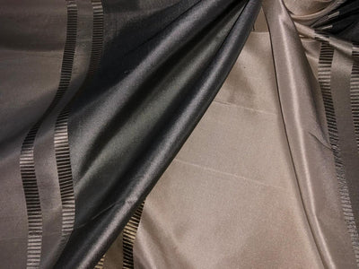 100% silk taffeta STRIPE cream ,silver grey and taupe  jacquard stripe TAFS139[17]