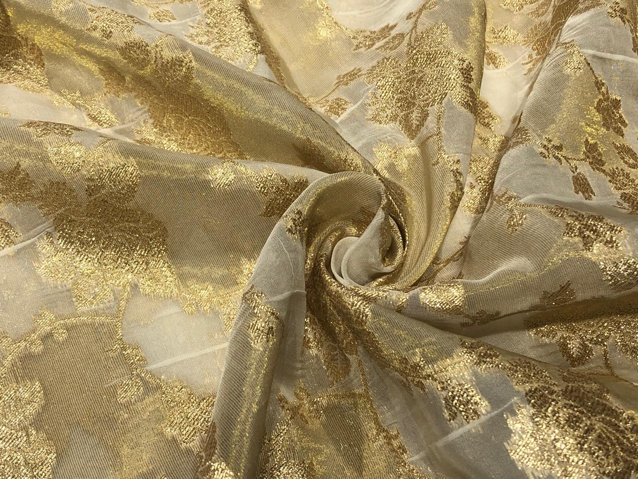 NYLON tissue with jacquard fabric  44"~wide available in 2 designs floral vines and geometric paisleys [17172/73]