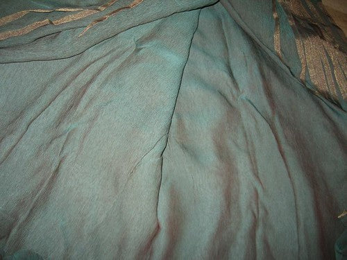 Chiffon Irridescent turquoise Blue chiffon~Width 44&quot;[1341]
