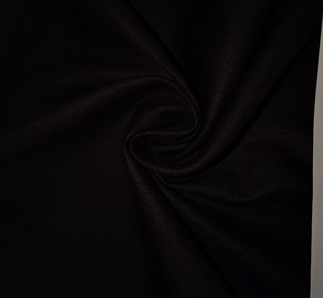 Linen fabric 44 lea 58" wide available in 2 colors black and ivory