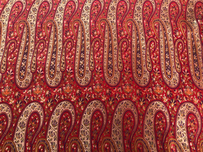 Silk Brocade fabric multi color paisleys available in 2 colors royal blue and red  BRO1093[1/2]