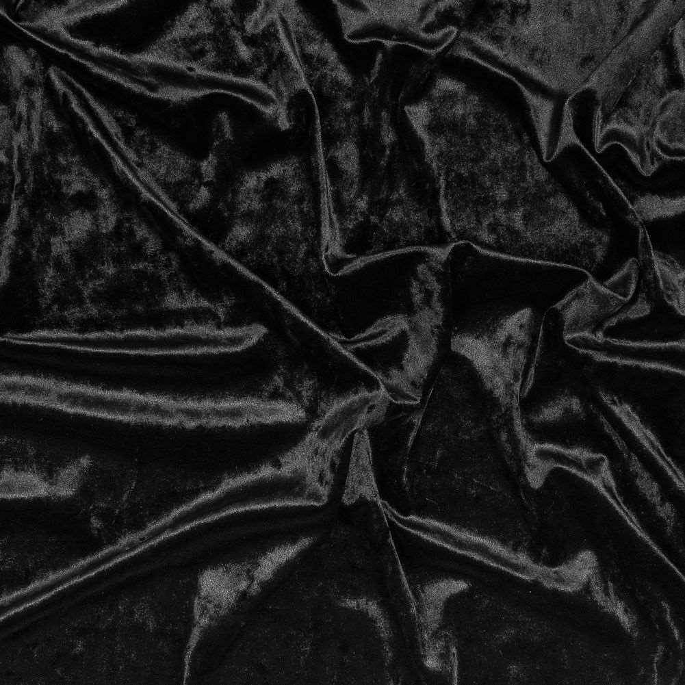 100% Crushed Velvet Dark Black Wine Fabric ~ 54&quot; wide - The Fabric Factory