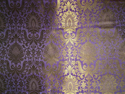 Silk Brocade fabric 44" wide with metallic gold jacquard  lilac color BRO805(2)NEW